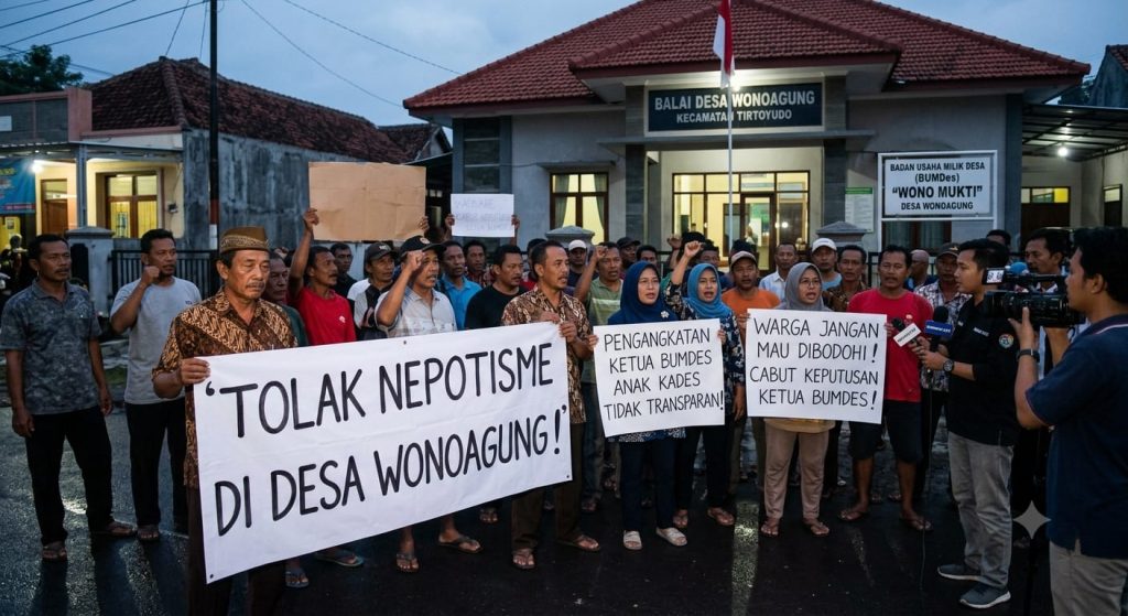 Dugaan Nepotisme di Desa Wonoagung, Pengangkatan Anak Kades Jadi Ketua BUMDes Diprotes Warga